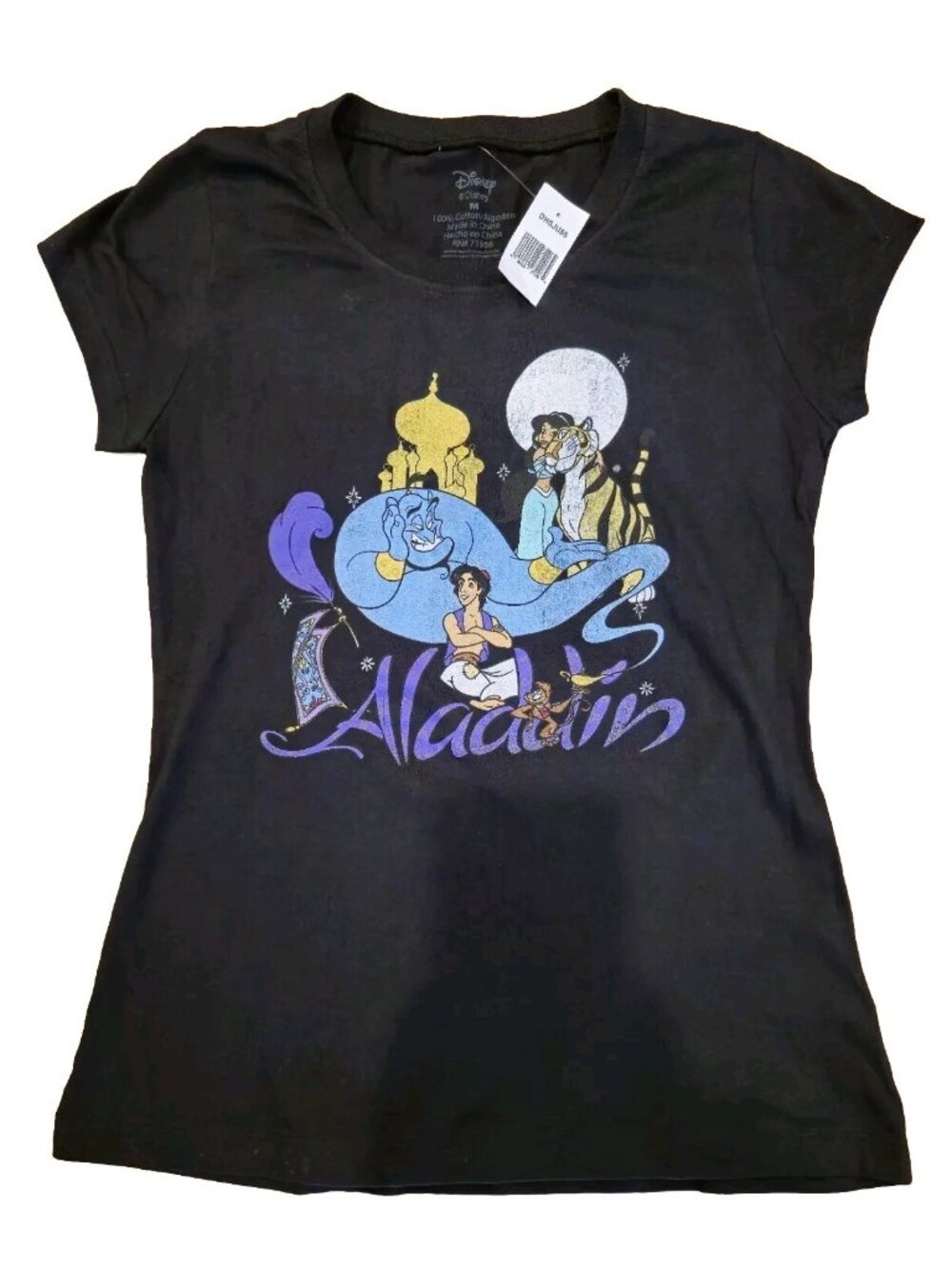 Girls Walt Disney ALADDIN Jasmine Genie Abu T-shirt Medium